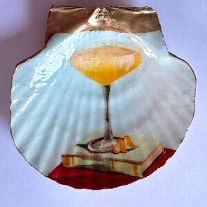 Champagne Cocktail Seashell Trinket Jewelry Dish